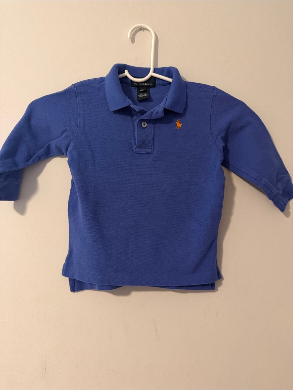 Ralph Lauren Kids Royal Blue Long-Sleeve Polo with Orange Pony